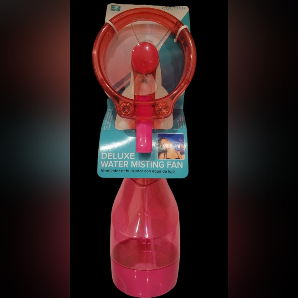 O2COOL Deluxe Handheld Battery Powered Water Misting Fan PINK New